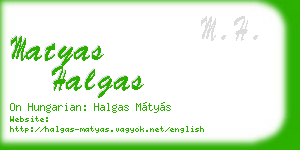 matyas halgas business card