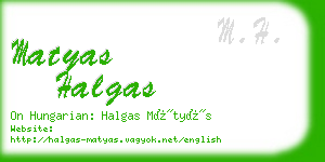 matyas halgas business card